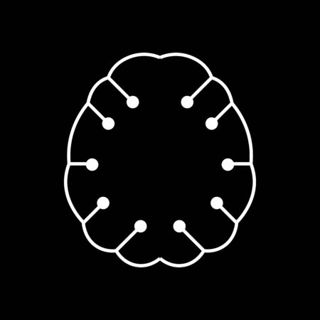 Brain with a modern form. Logo for the technology business. Cool design for brands or labels.のイラスト素材