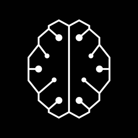 Brain with a modern form. Logo for the technology business. Cool design for brands or labels.のイラスト素材