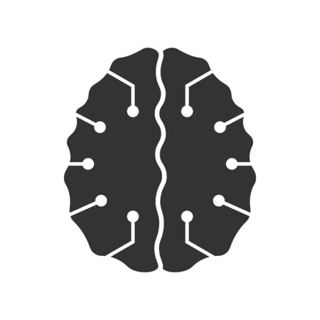 Brain with a modern form. Logo for the technology business. Cool design for brands or labels.のイラスト素材