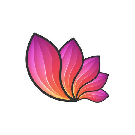 Vector Flowers with bright colors. A logo for businesses around beauty or nature. Design for brands and labels.のイラスト素材