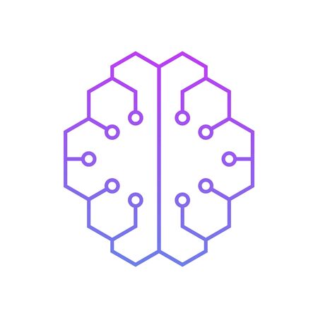 The brain with a modern form. Logo design for technology businesses.のイラスト素材