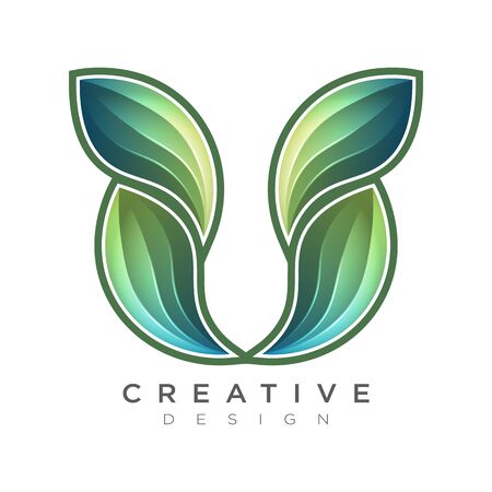 Vector Flowers with bright colors. A logo for businesses around beauty or nature. Design for brands and labels.のイラスト素材