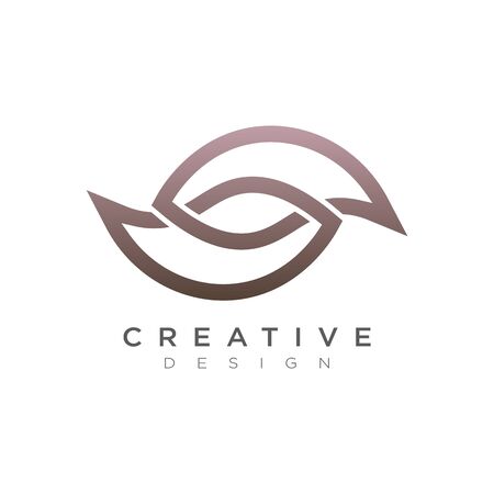 Vector Leaf with bright colors. A logo for businesses around beauty or nature. Design for brands and labels.のイラスト素材