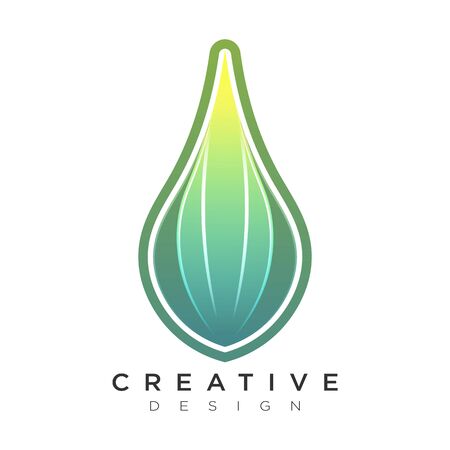 Green flower buds. Vector icon for beauty. Logo design for brands or labels.のイラスト素材