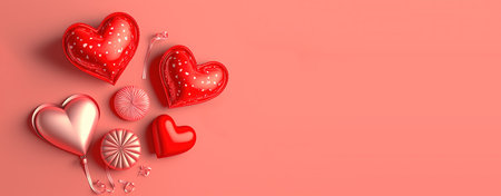 "Valentine's Day background with a radiant red 3D heartの写真素材
