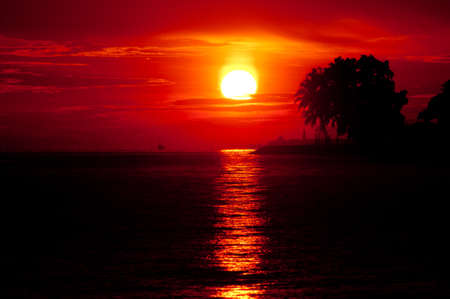 Sunset at seascape viewの写真素材