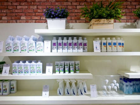 MELAKA, MALAYSIA, 30 JANUARY 2018 : A view of product on a showcase in Amway Melaka branch. This branch just finish a renovation last month and give a new environment for customer. Amway is a most biggest multilevel retailer world companyのeditorial素材