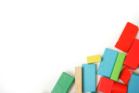 Toys blocks, multicolor wooden bricks, children colorful building game pieces of kids organize toy....