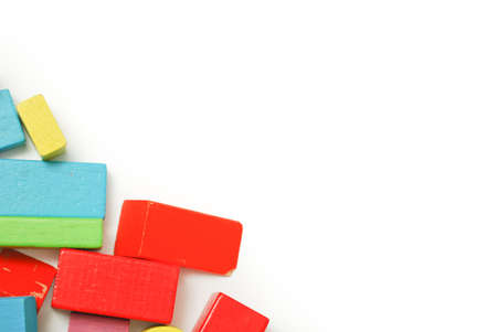 Toys blocks, multicolor wooden bricks, children colorful building game pieces of kids organize toy....