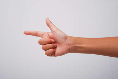 Hand sign symbol isolated white background