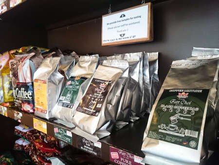 TENOM, SABAH - April 23, 2015 - View outside and inside of Tenom Fatt Choi Coffee factory. Tenom district is among the largest and best coffee producers in Malaysiaのeditorial素材