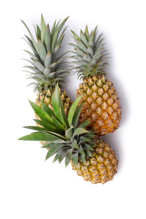 Pineapple fruit isolated white backgroundの写真素材