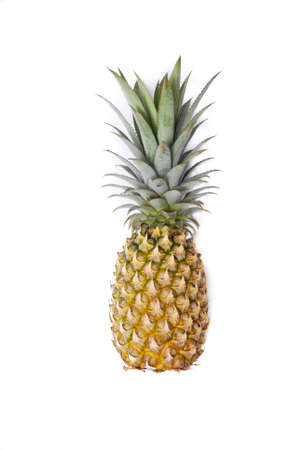 Pineapple fruit isolated white backgroundの写真素材