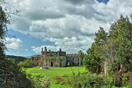Bernini's church and convent of San Bonaventura in ghost city of Monterano near Rome hdr