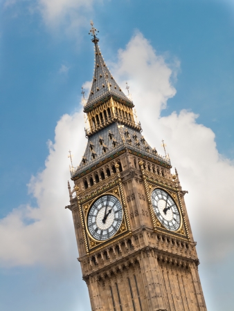The Clock tower in London, or the tower bell of the House of Parliament in London, UKの写真素材