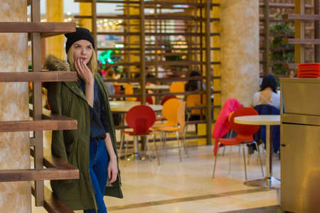 portrait of stylish young girl in the Mall