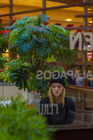 portrait of stylish young girl in the Mall