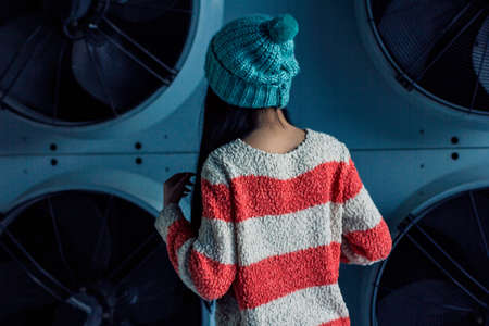 portrait of stylish Asian girl on the streetの写真素材