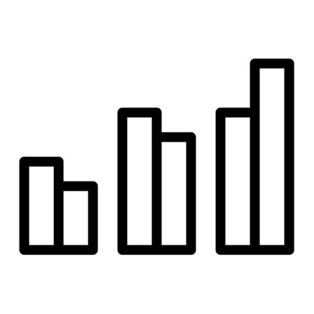 Isolated statistics graph in outline icon on white background. Growth, analytics, seo and webのイラスト素材