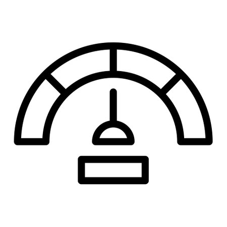 Isolated seo optimization in outline icon on white background. Speedometer, boost, accelerate, web performanceのイラスト素材