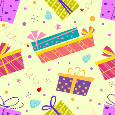 Seamless pattern with giftsのイラスト素材
