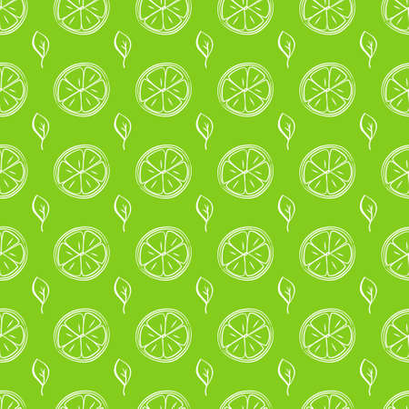 Seamless pattern of lemon and mint