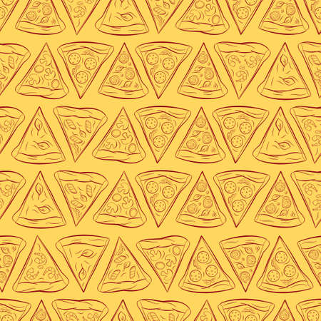 Seamless pattern with pizzaのイラスト素材