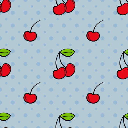Seamless pattern with cherries