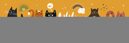 Cartoon cat characters collection.のイラスト素材