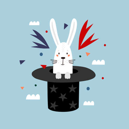 Childrens illustration with a circus hare.のイラスト素材