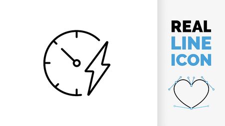 Editable line icon of a energy meterのイラスト素材