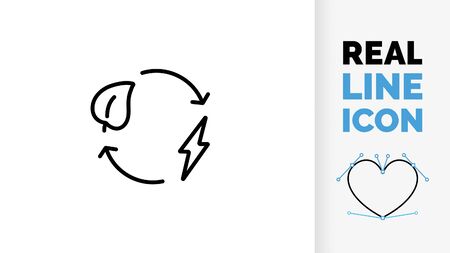 Editable line icon of renewable energyのイラスト素材