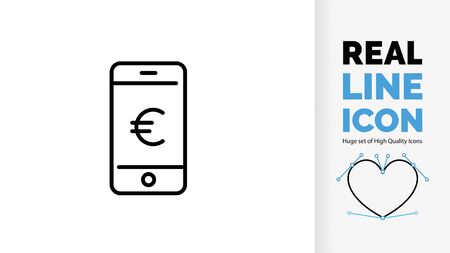 editable line icon of a phoneのイラスト素材