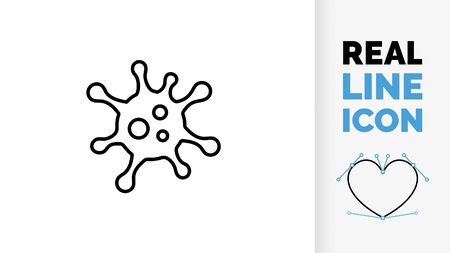 Editable line icon of a virus, germ or infectionのイラスト素材