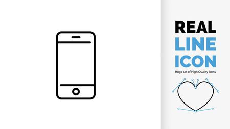 editable line icon of a phoneのイラスト素材