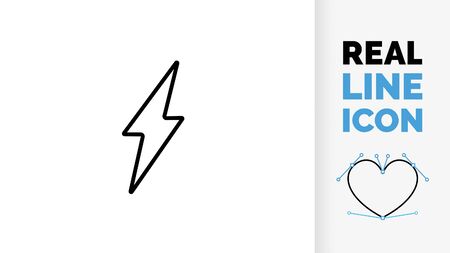 Editable line icon of a lightning boltのイラスト素材