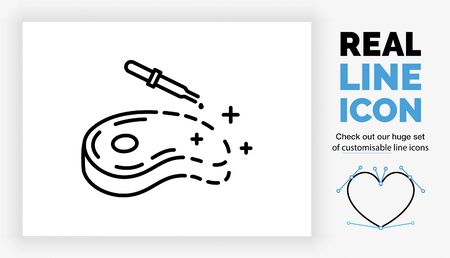 Editable real line icon of lab grown meatのイラスト素材