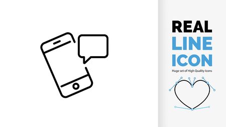 editable line icon of a phoneのイラスト素材