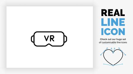 Editable line icon of a VR masのイラスト素材