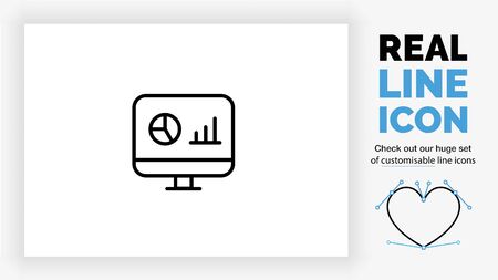 Editable line icon of a data dashboardのイラスト素材