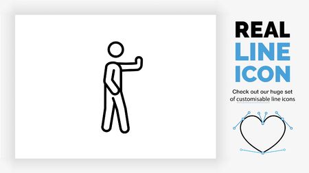 Editable stick figure holding his hand to stop someoneのイラスト素材