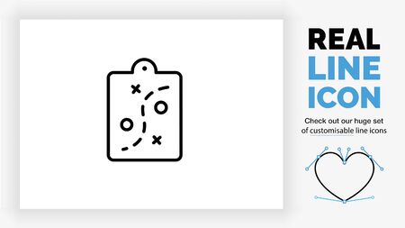 Editable line icon of a strategy on a clipboardのイラスト素材