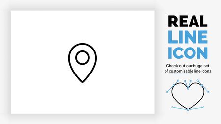 Editable line icon of a location pinのイラスト素材