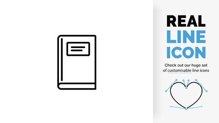 editable real line icon of a notebookのイラスト素材