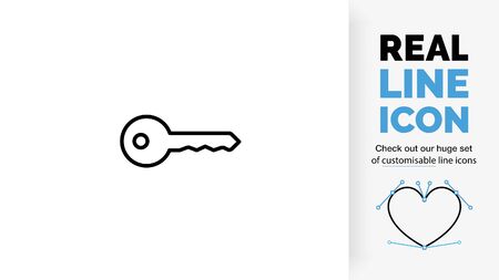 Editable line icon of a keyのイラスト素材