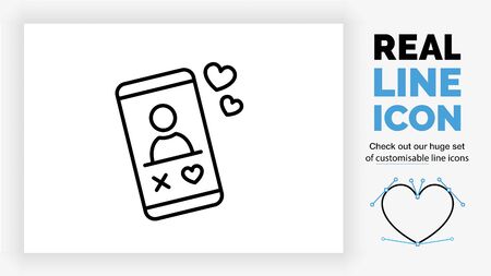 Editable line icon of a dating appのイラスト素材