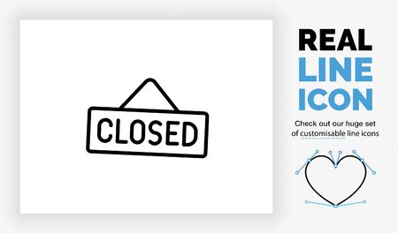 Editable line icon of a closed signのイラスト素材