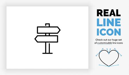 Editable line icon of a way finding signのイラスト素材