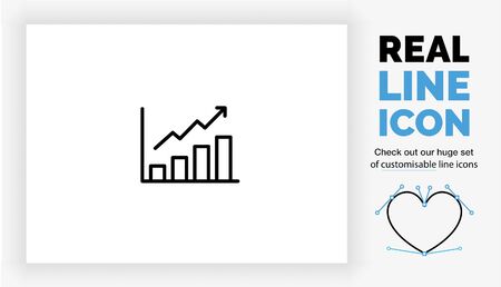 Editable real line icon of a graph showing positive financial resultのイラスト素材
