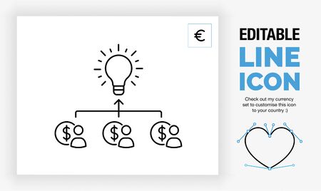 Editable line icon of crowd fundingのイラスト素材